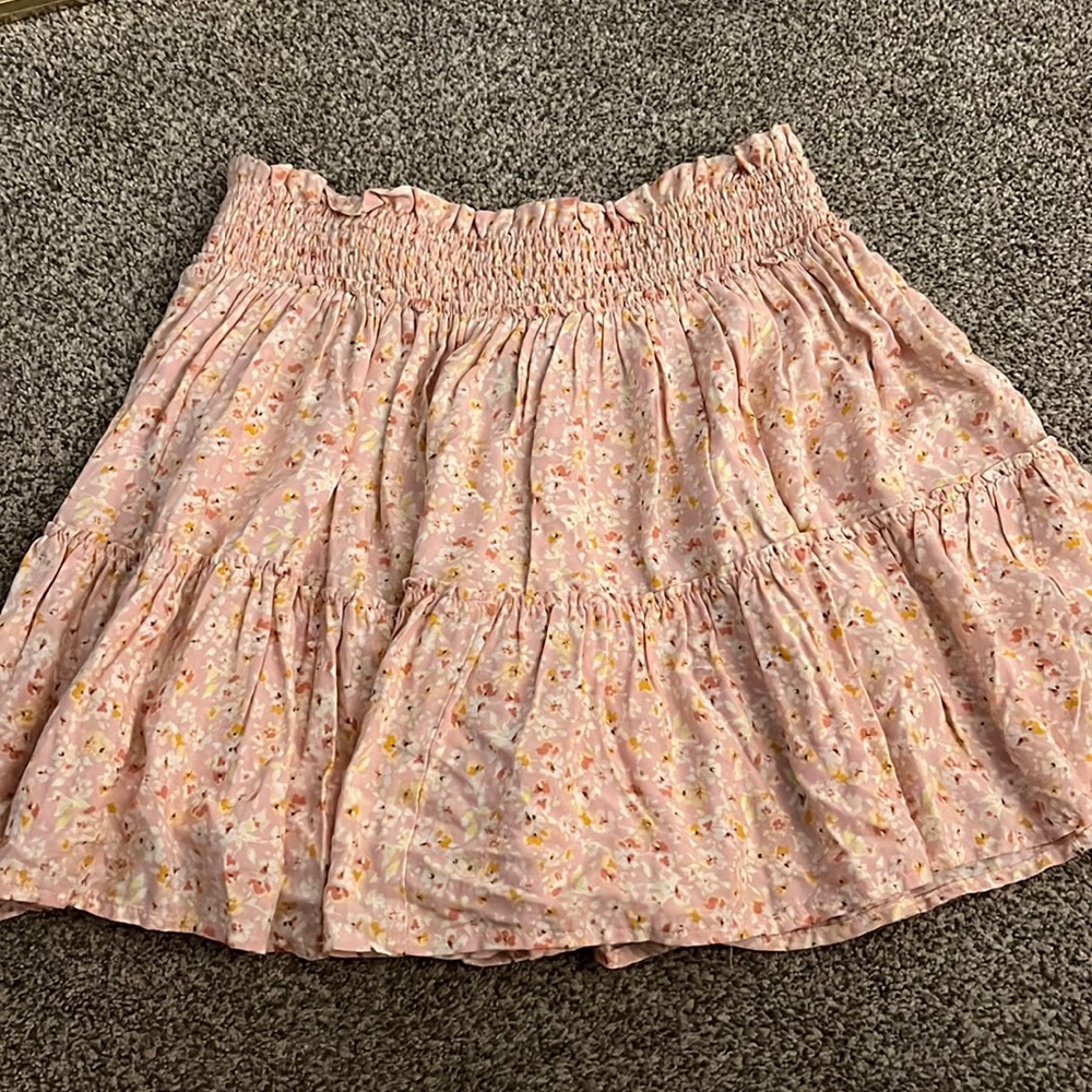 wild fable floral pink flowy skirt, size L